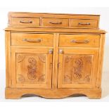 EARLY 20TH CENTURY CONTINENTAL ASH SIDEBOARD