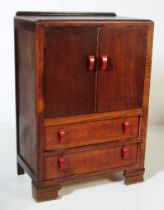 VINTAGE 20TH CENTURY ART DECO TALLBOY OAK LINEN CABINET