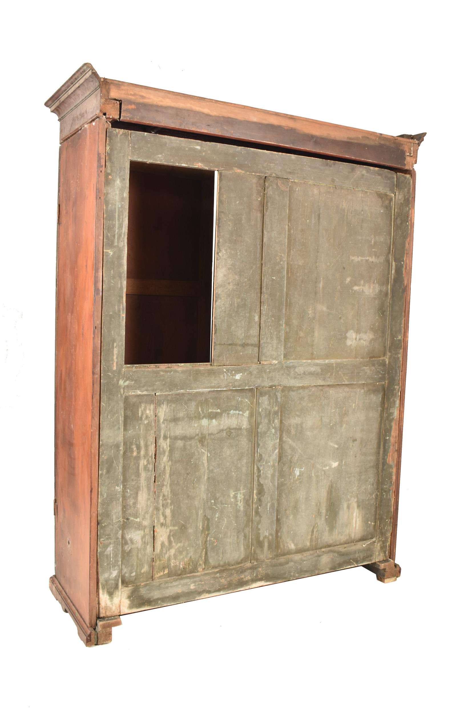 LARGE EARLY 19TH CENTURY GEORGE III DOUBLE WARDROBE - Image 6 of 6