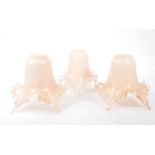 MURANO - THREE MID CENTURY PINK HAND BLOWN GLASS LIGHT SHADES