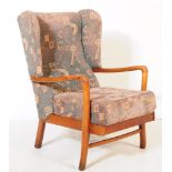 MID CENTURY ELM WINGBACK ARMCHAIR