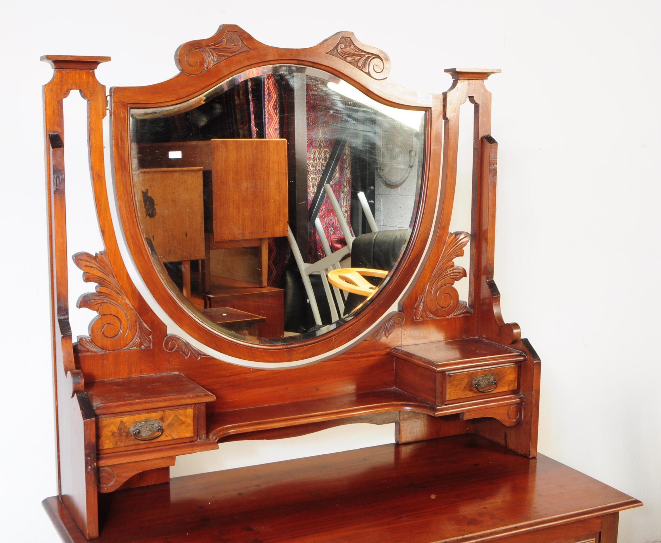 EDWARDIAN WALNUT DRESSING CHEST & ARMOIRE - Image 10 of 15