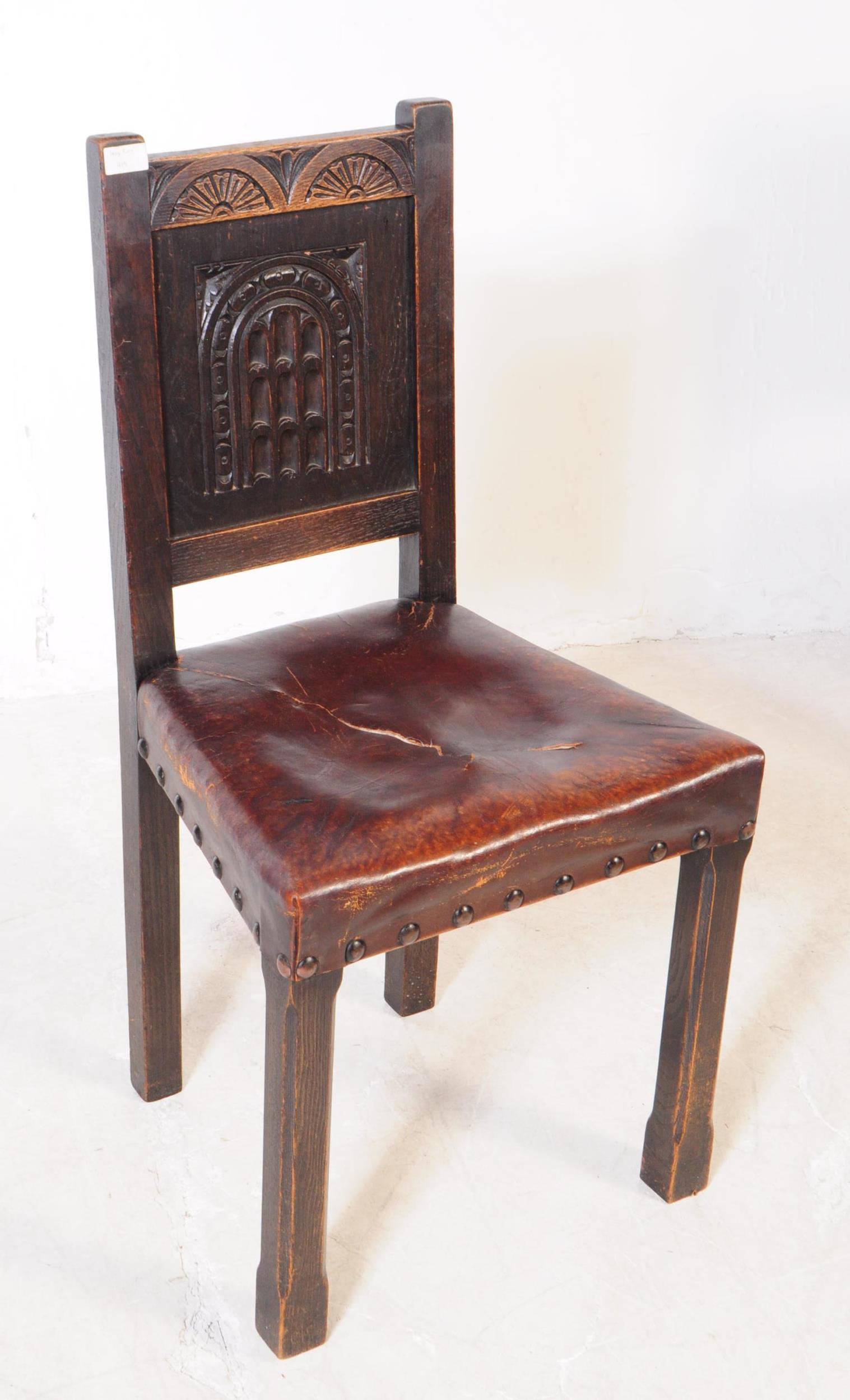 JACOBEAN REVIVAL OAK DINING TABLE & CHAIRS - Image 6 of 7