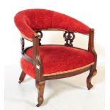 EDWARDIAN ASH UPHOLSTERED SMOKERS BOW ARMCHAIR