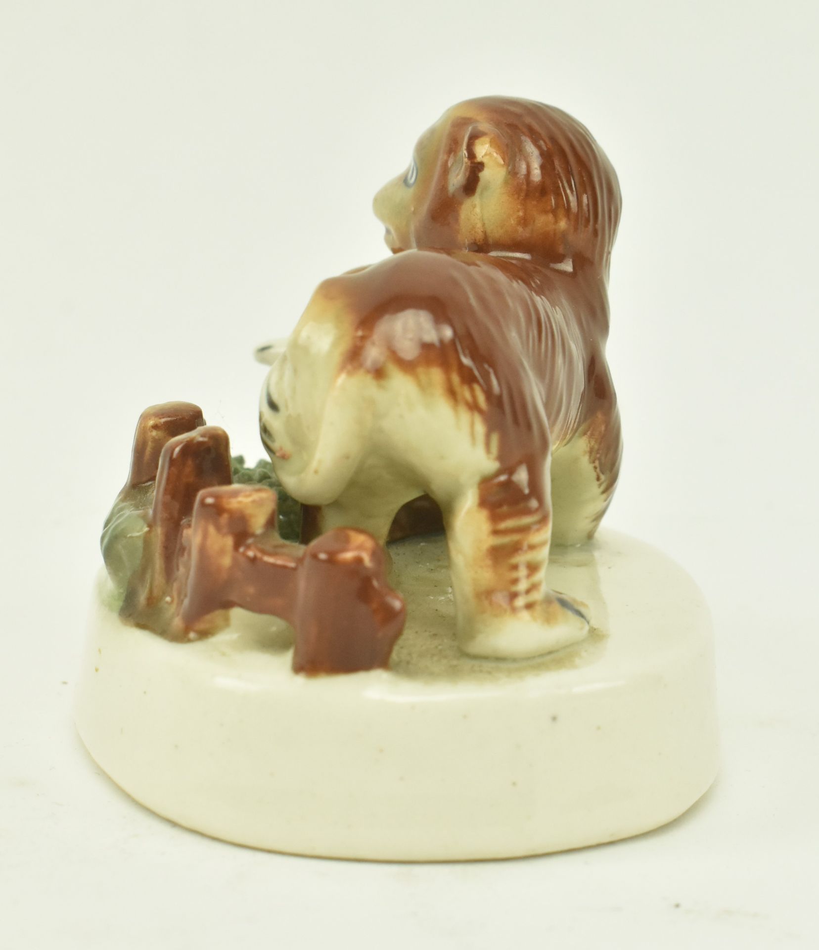 VICTORIAN STAFFORDSHIRE SCENE OF MONKEY AND CUB - Image 4 of 6