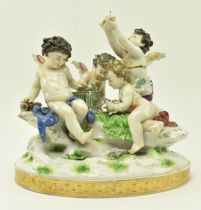 BELIEVED RUDOLSTADT - C1900 PORCELAIN CHERUBS CENTREPIECE