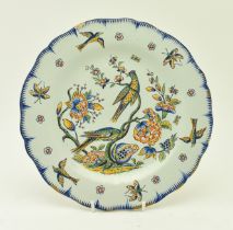 18TH CENTURY CONTINENTAL DELFT POLYCHROME TIN GLAZED PLATE