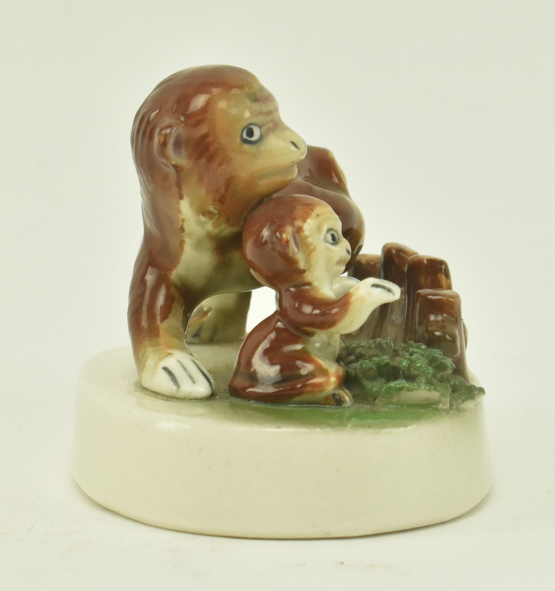 VICTORIAN STAFFORDSHIRE SCENE OF MONKEY AND CUB - Image 2 of 6
