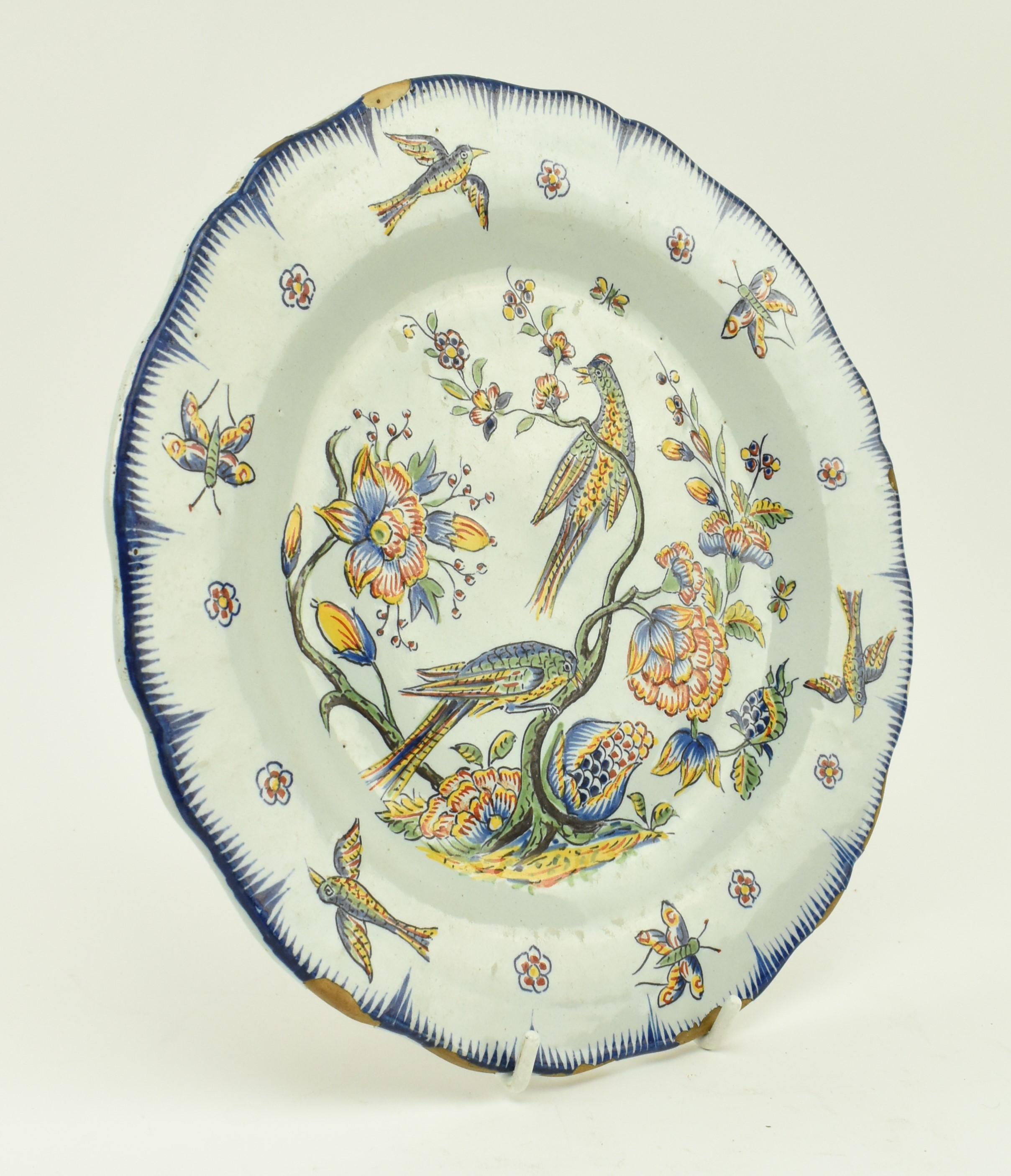 18TH CENTURY CONTINENTAL DELFT POLYCHROME TIN GLAZED PLATE - Image 2 of 7