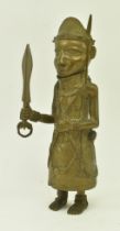 20TH CENTURY AFRICAN BENIN BRONZE WARRIOR