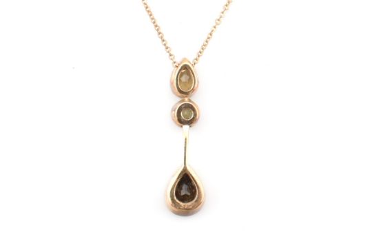 HALLMARKED 9CT GOLD & GEM SET PENDANT NECKLACE - Image 4 of 5