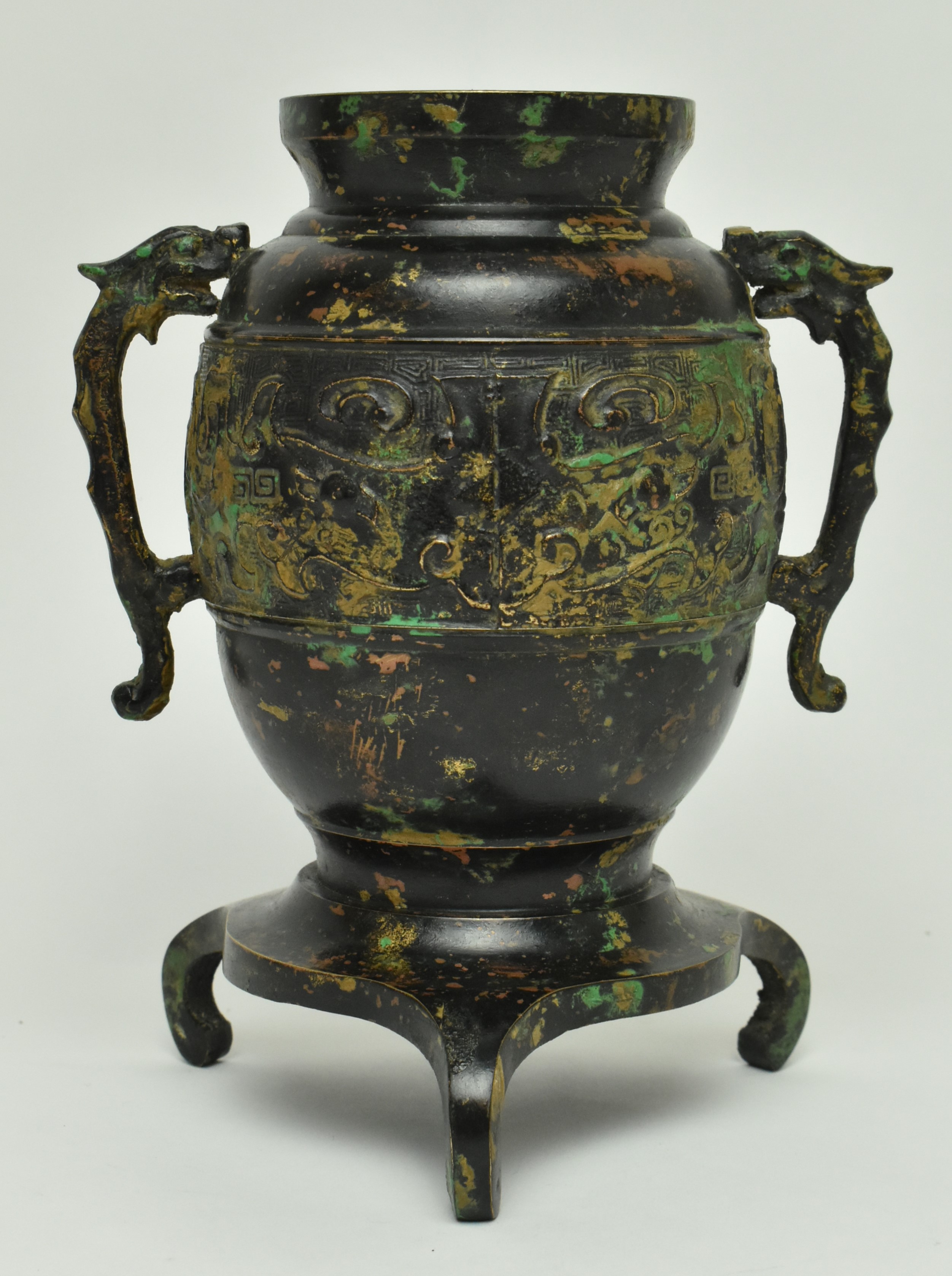 TWO JAPANESE BRONZE PIECES "DRAGON" CENSER AND PLANT POT - Image 10 of 12