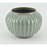 QING DYNASTY LONGQUAN CELADON RIBBED JAR 龙泉 青釉百条罐