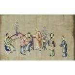 QING DYNASTY CHINESE RICE PAPER PAINTING 清 通草纸画