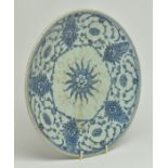 QING DAOGUANG PERIOD BLUE AND WHITE PLATE 清 道光青花盘