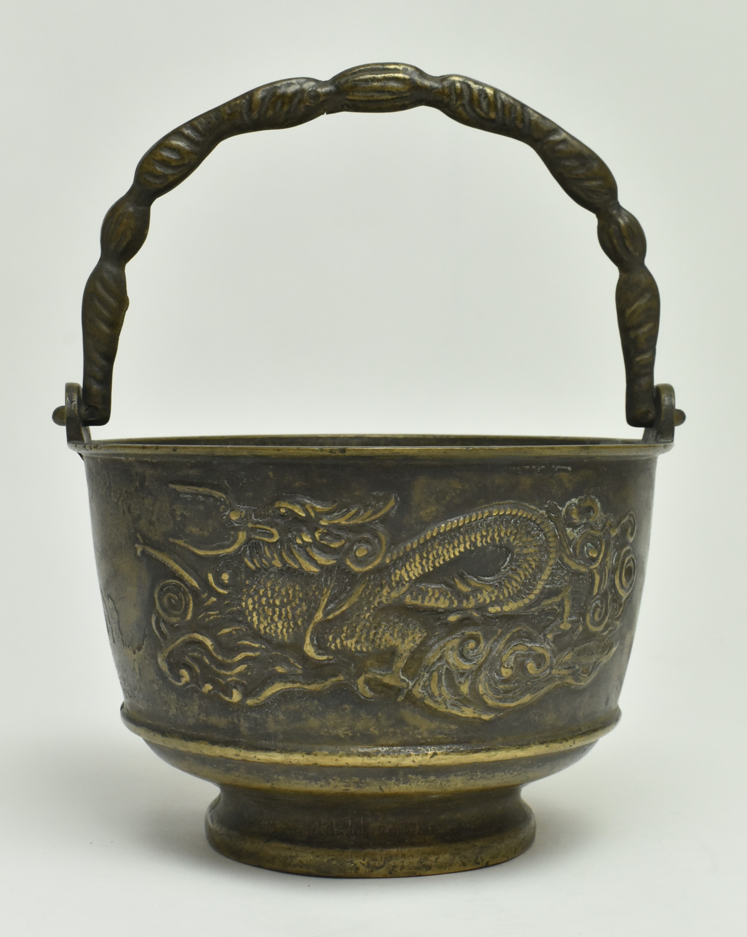 TWO JAPANESE BRONZE PIECES "DRAGON" CENSER AND PLANT POT - Image 3 of 12