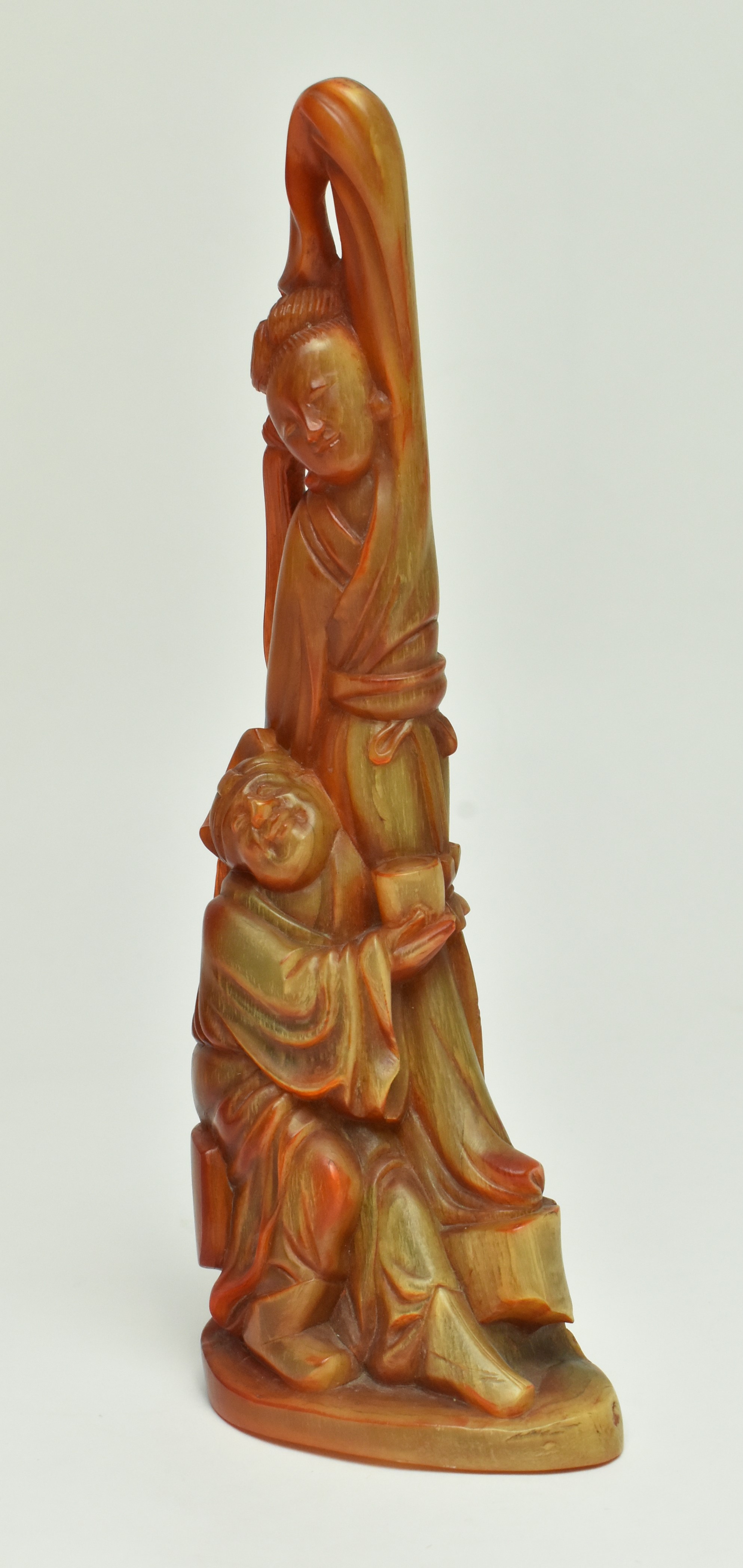 HAND CARVED BUFFALO HORN FIGURINE 牛角人物雕刻 - Image 2 of 7