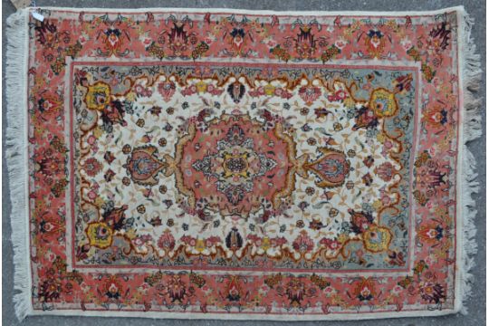 20TH CENTURY WOOL & SILK IRANIAN TABRIZ CARPET FLOOR RUG