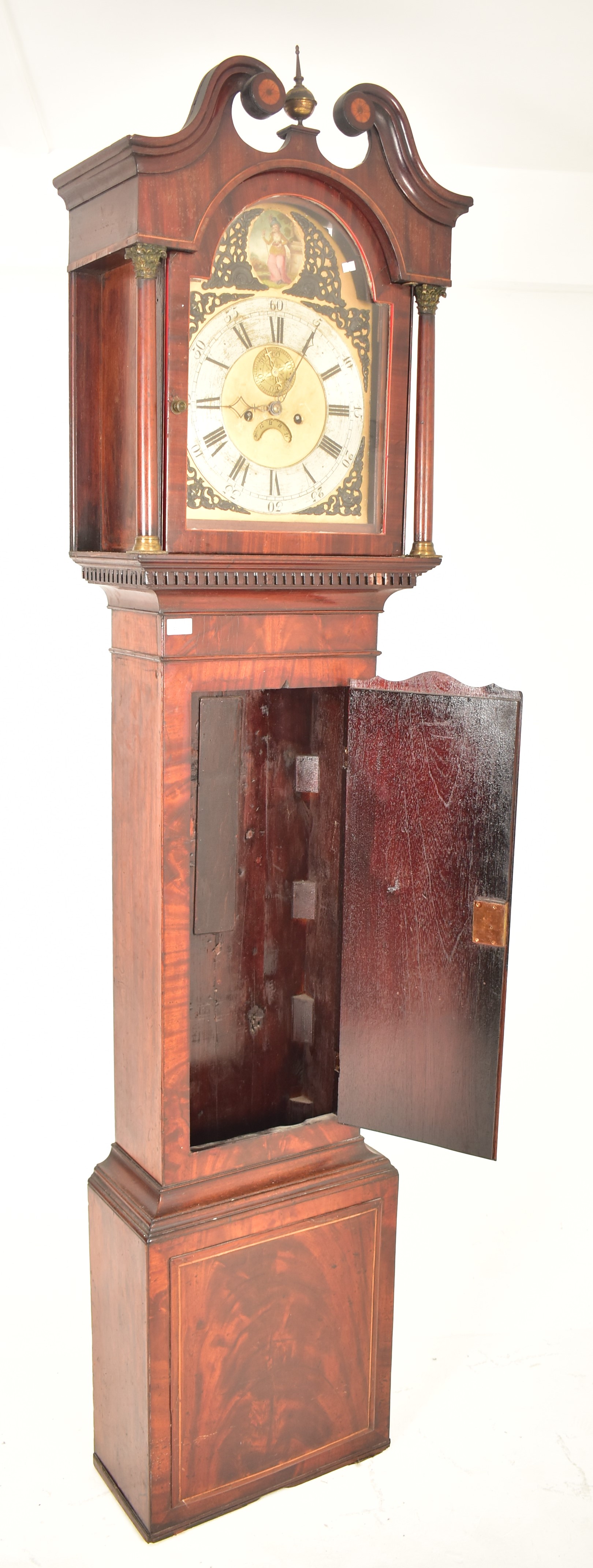 19TH CENTURY FLAME MAHOGANY EIGHT DAY LONGCASE CLOCK - Image 4 of 6