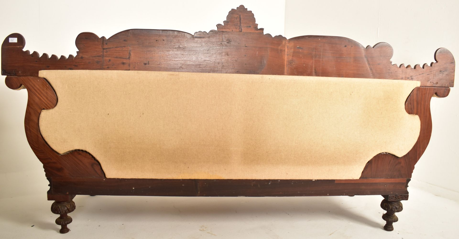 19TH CENTURY ANGLO-COLONIAL SCROLLED END CHAISE LOUNGE - Image 8 of 8