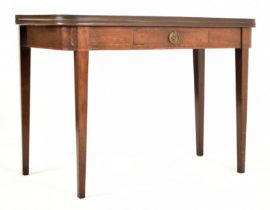 GEORGE III 19TH CENTURY MAHOGANY FOLDING TOP TEA TABLE