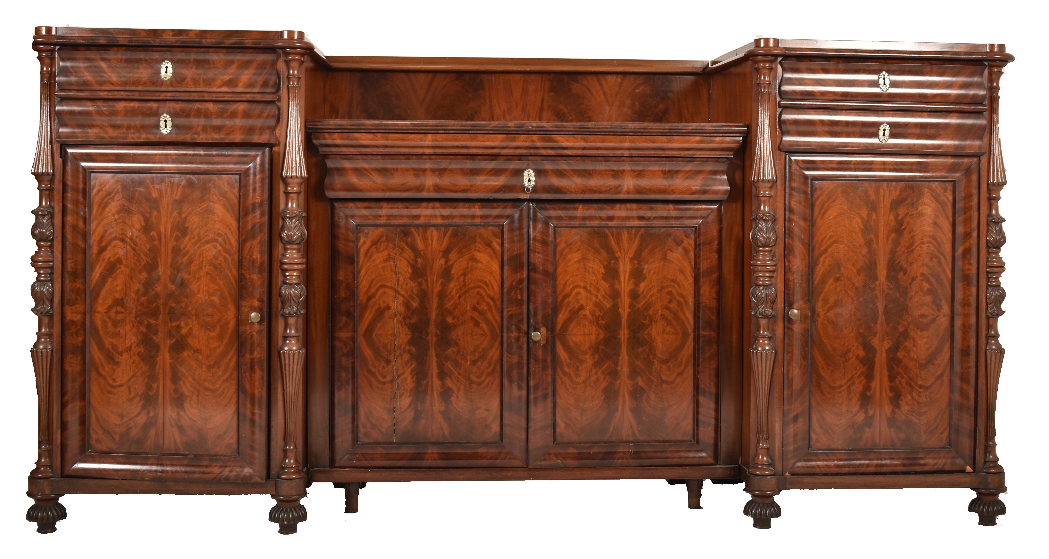 19TH CENTURY VICTORIAN INVERTED BREAKFRONT SIDEBOARD