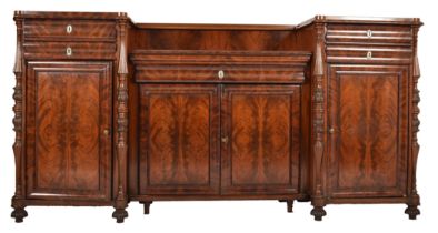 19TH CENTURY VICTORIAN INVERTED BREAKFRONT SIDEBOARD