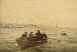 JOHN CHALMERS (1856-1933) - OIL ON CANVAS PAINTING OF FISHERMEN