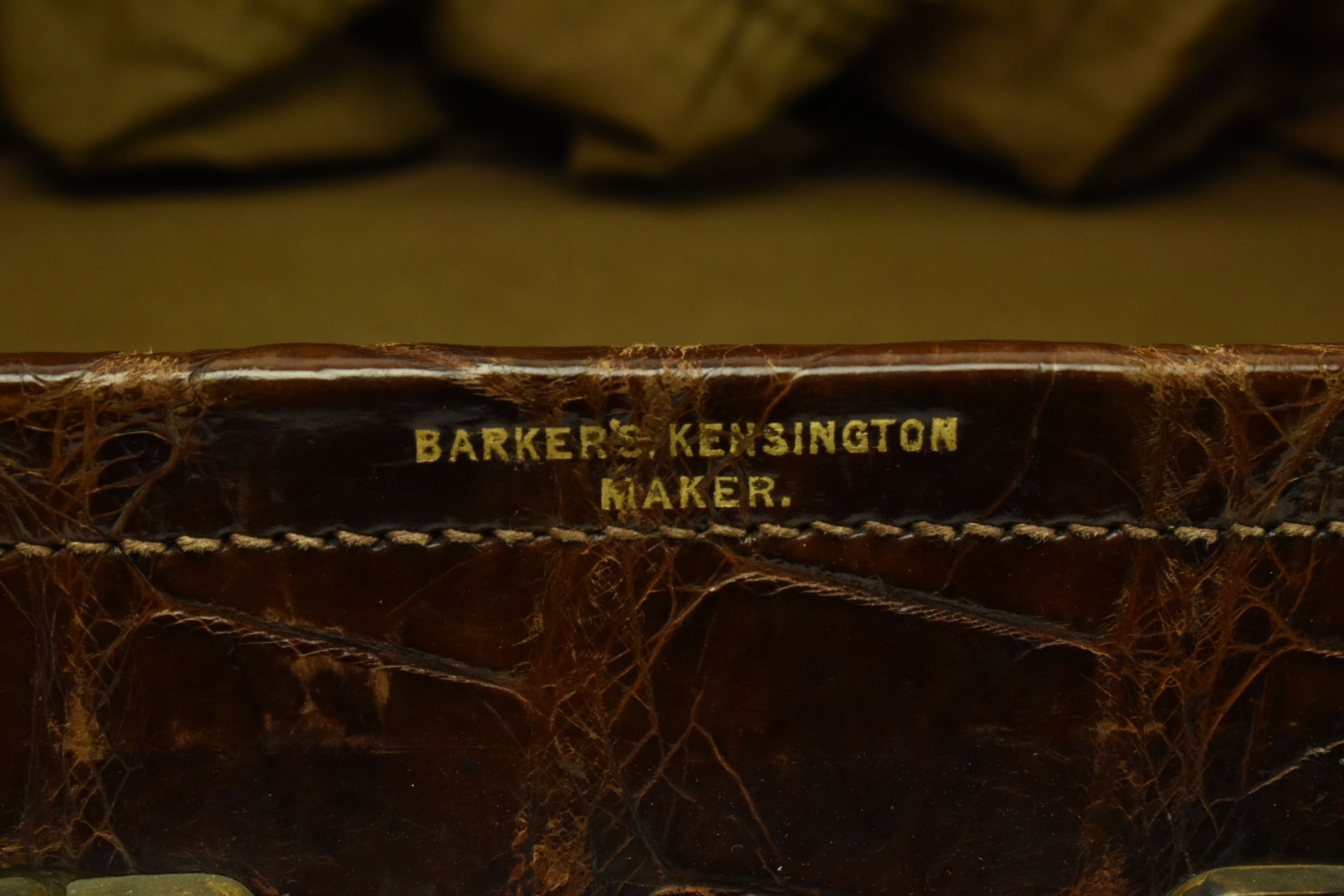 BARKERS KENSINGTON - MID CENTURY CROCODILE SKIN SUITCASE - Image 6 of 7