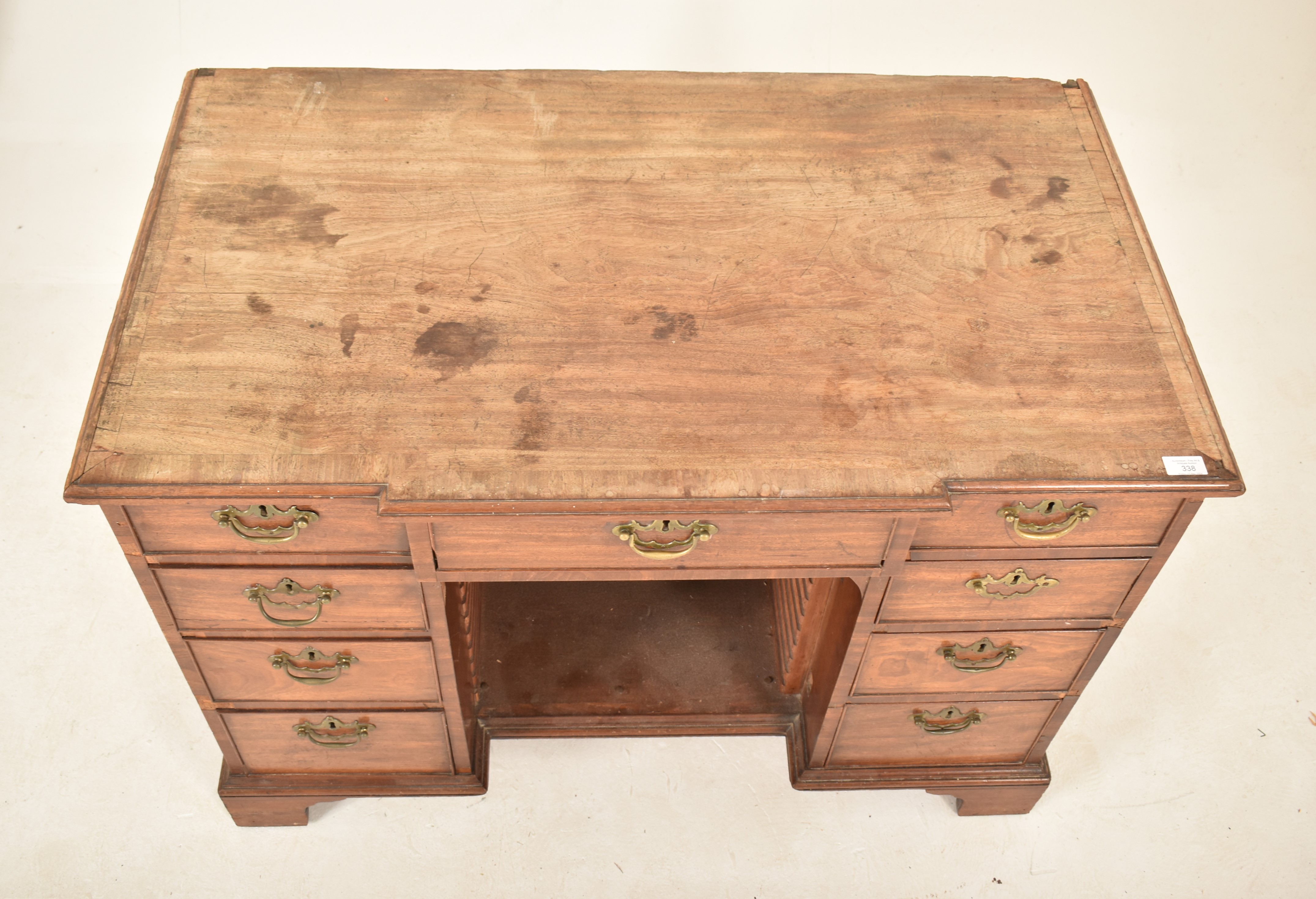 GEORGE III LATE 18TH CENTURY MAHOGANY BREAKFRONT DESK - Image 2 of 5