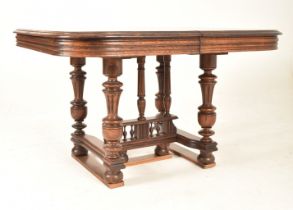 LATE 19TH CENTURY FRENCH OAK DRAW-LEAF DINING TABLE