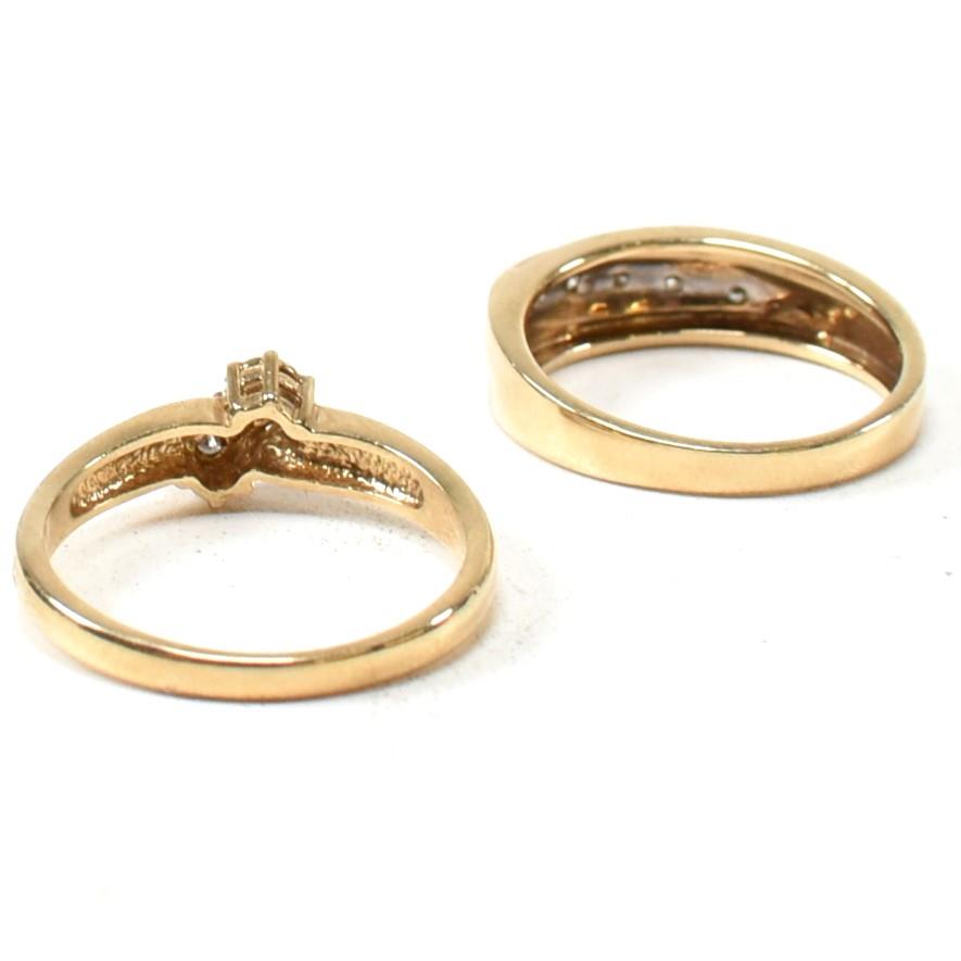 TWO HALLMARKED 9CT GOLD & DIAMOND RINGS - Image 2 of 6
