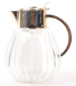 VINTAGE 20TH CENTURY SILVER PLATED CRYSTAL GLASS JUG