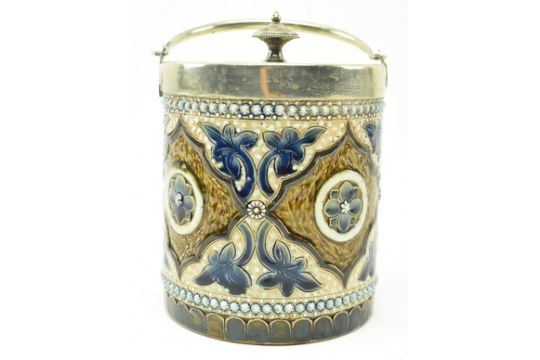 ELIZABETH FISHER FOR DOULTON LAMBETH - CERAMIC BISCUIT BARREL - Image 1 of 7