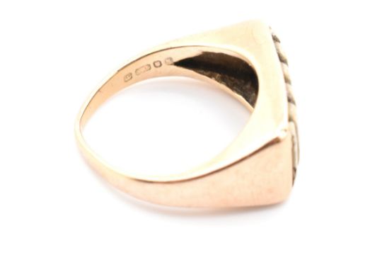 Withdrawn - HALLMARKED 9CT GOLD RECTANGULAR SIGNET RING - Bild 8 aus 9