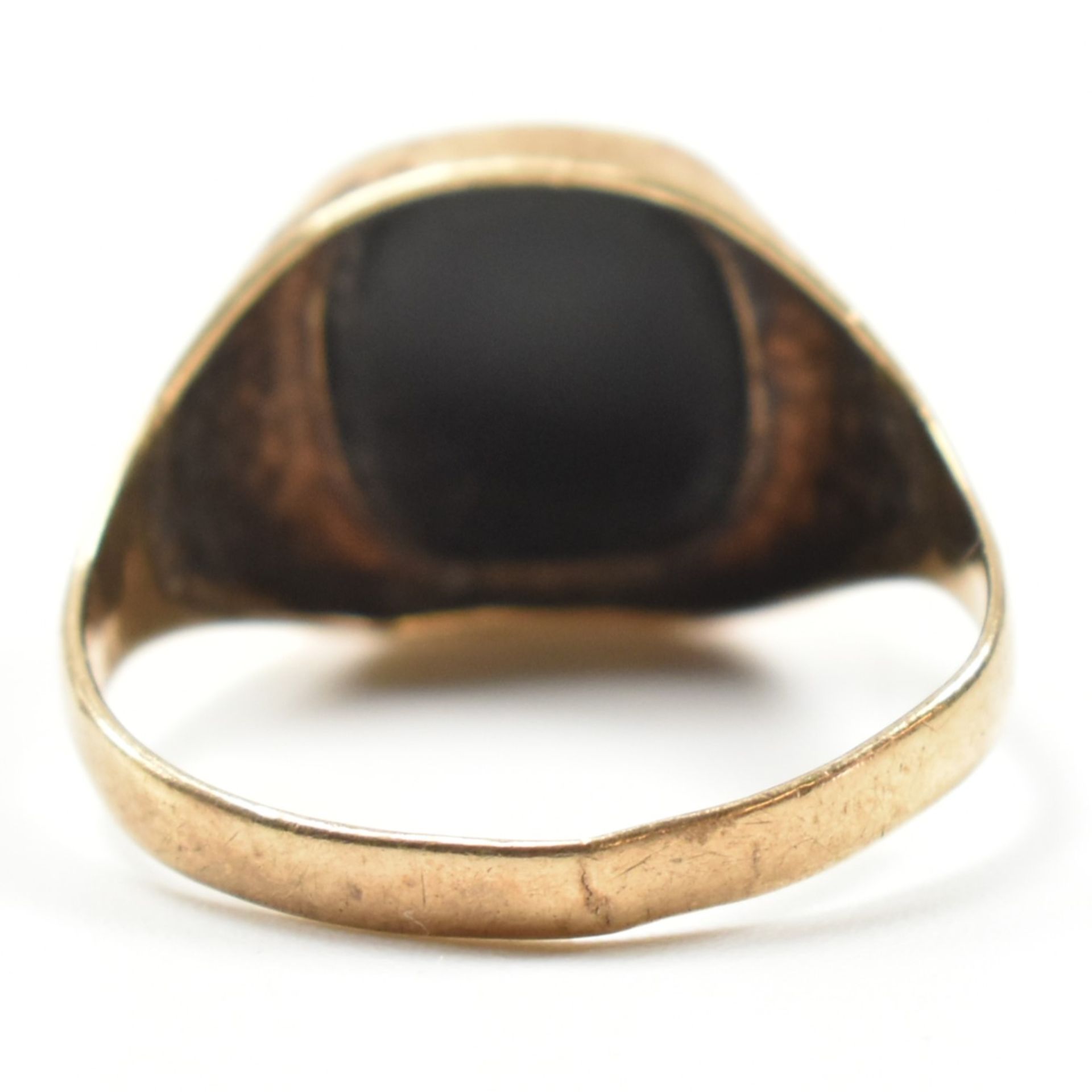 HALLMARKED 9CT GOLD & ONYX SIGNET RING - Bild 5 aus 9