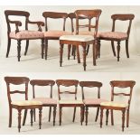 HARLEQUIN SET OF 10 WILLIAM IV BAR BACK DINING CHAIRS