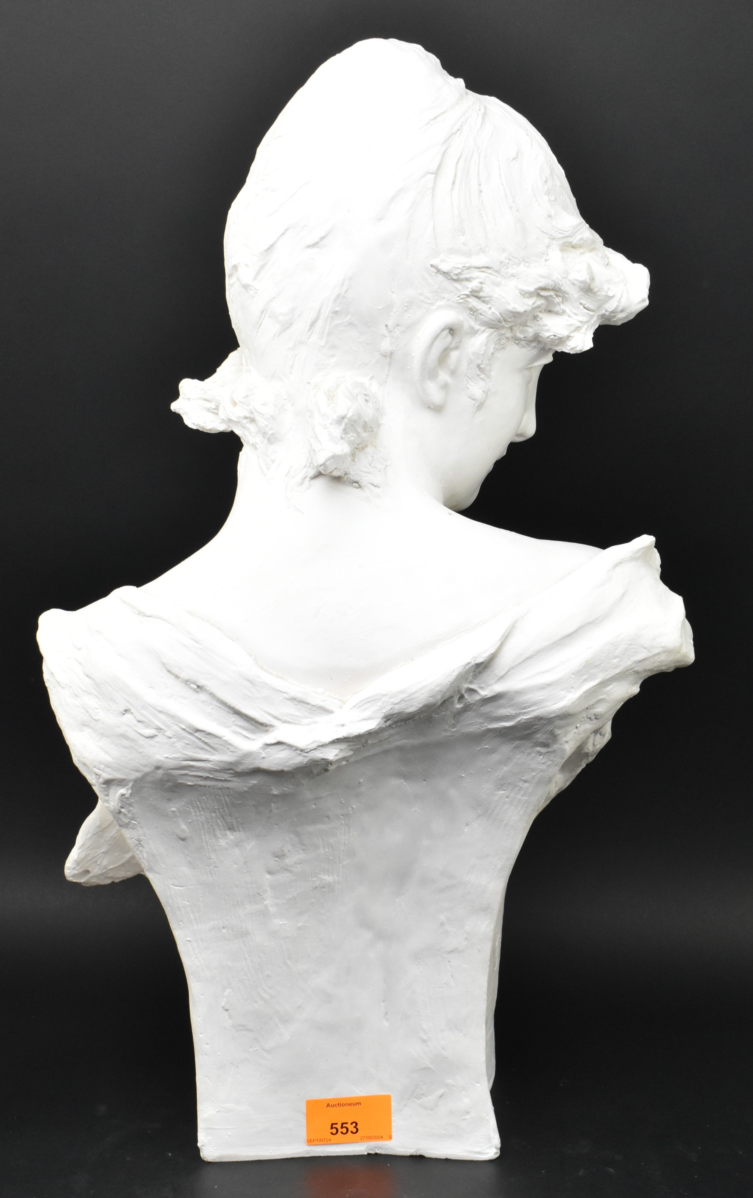 AFTER ALFRED J. FORETAY - 20TH CENTURY PLASTER FIGURE OF LADY BUST - Image 4 of 6