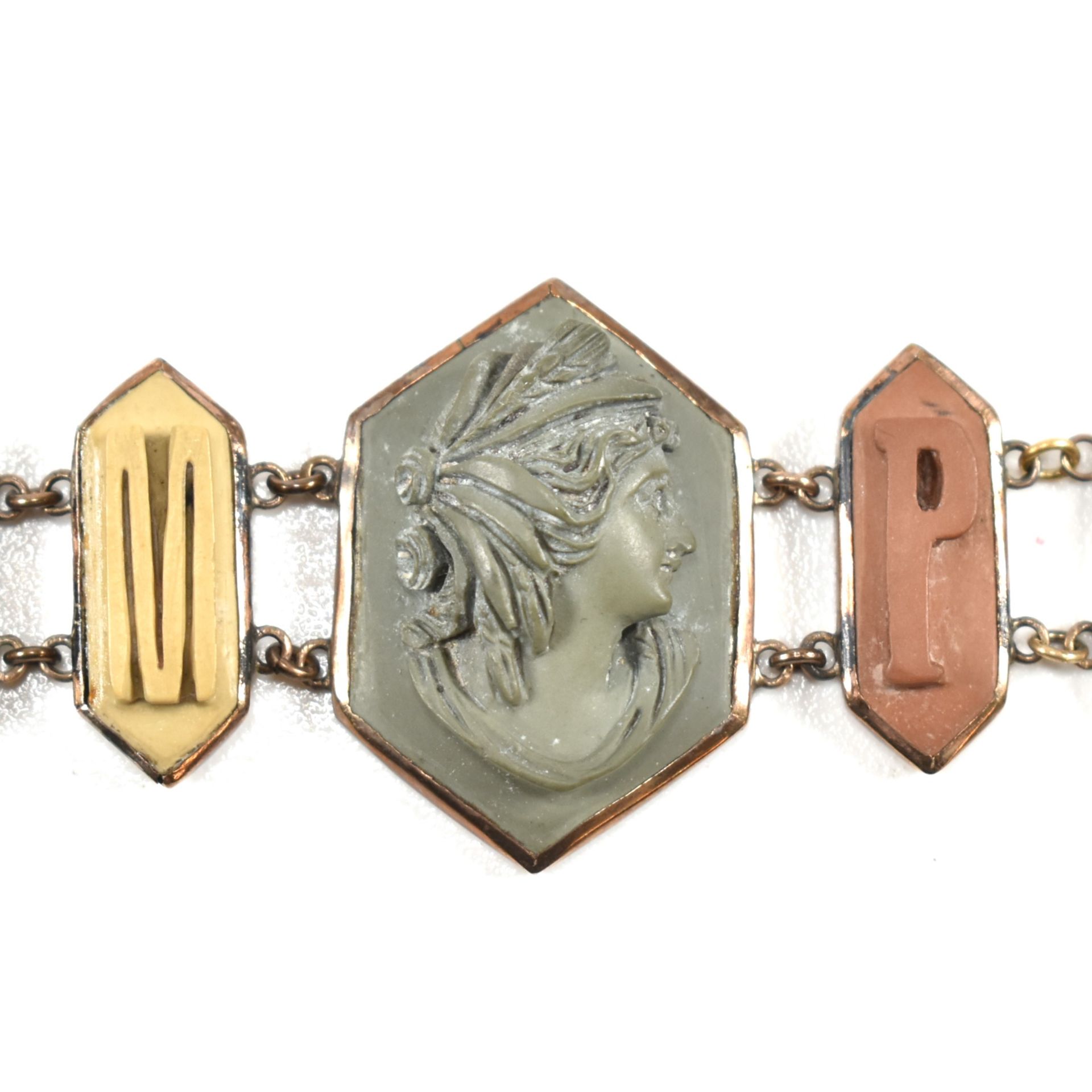 19TH CENTURY GRAND TOUR POMPEI LAVA CAMEO BRACELET - Bild 4 aus 6