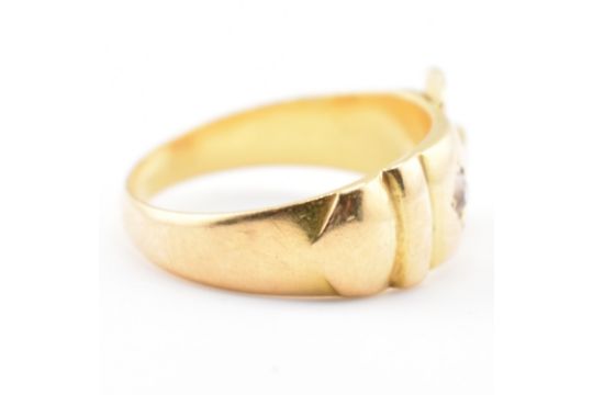 VICTORIAN HALLMARKED 18CT GOLD & DIAMOND BUCKLE RING - Image 2 of 9