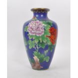 VINTAGE 1920S BLUE CLOISONNE VASE