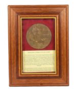 WWI MEMORIAL PLAQUE - LIEUTENANT IN THE 5TH BATTALION YORKSHIRE REGIMENT