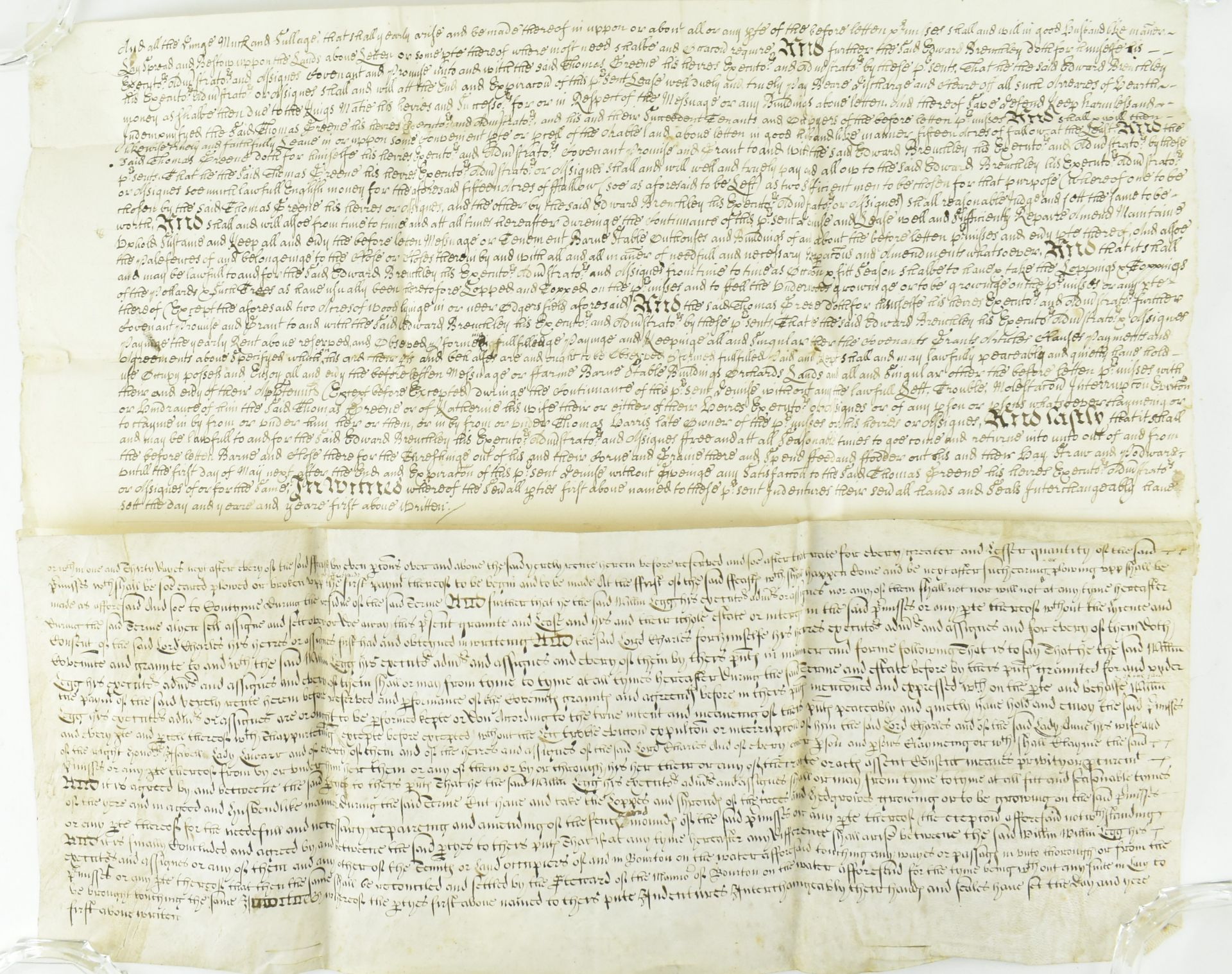 INDENTURES. TWO MID 17TH CENTURY DEED DOCUMENTS