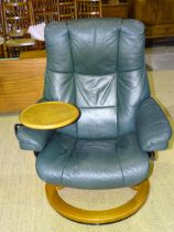 An Ekornes "Stressless" leather-upholstered reclining chair.
