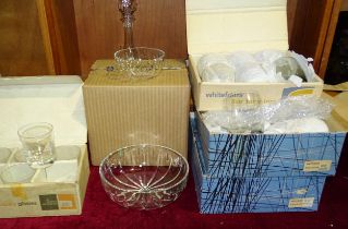 A collection of ten Whitefriars tumblers in two associated Whitefriars boxes and other boxed