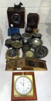 A collection of Smiths and other car clocks, alarm clocks and miscellaneous items.