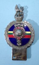 A Royal Marines "Per Mare Per Terrain" car badge, 8cm diameter.