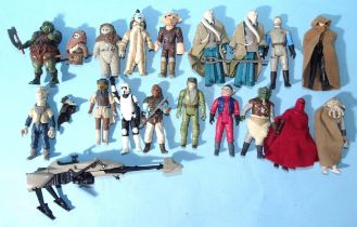 Star Wars, seventeen loose figures and Speeder Bike, 1983 and other items.