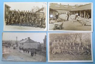 Four RP postcards of WWI conscientious objectors at Dartmoor Prison: "Dartmoor C. O. Orpheus