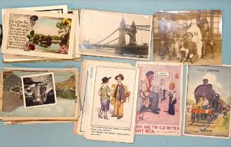 An album of approximately 170 postcards, many addressed to the Curtis Family, 27 Queen St, Plymouth,